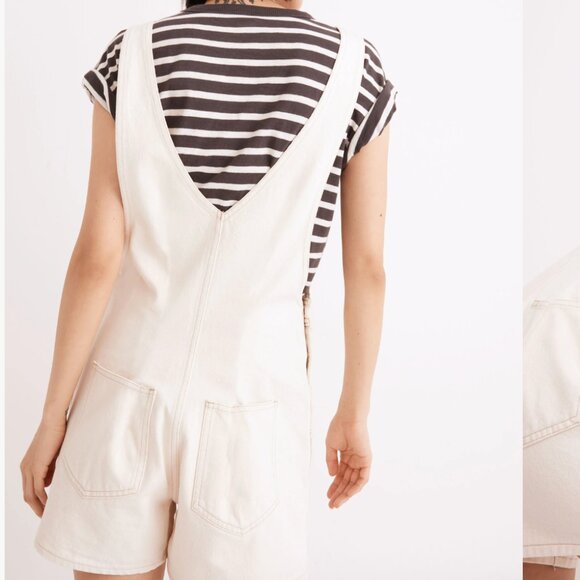Madewell Denim Corsica Short Overalls in Vintage Canvas Wash - Picture 4 of 8